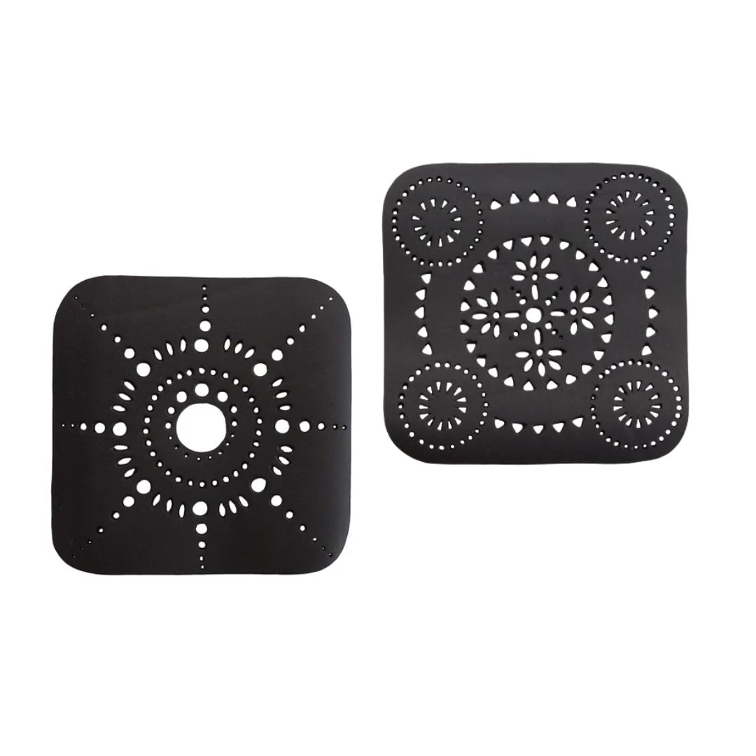 Sous-verres carrés en caoutchouc recyclé – Set de 2