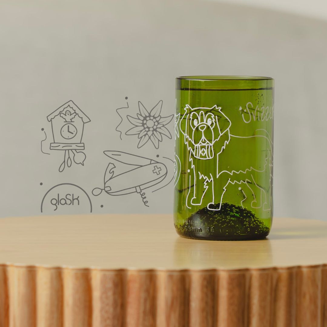 La Suisse - Set de 4 verres verts