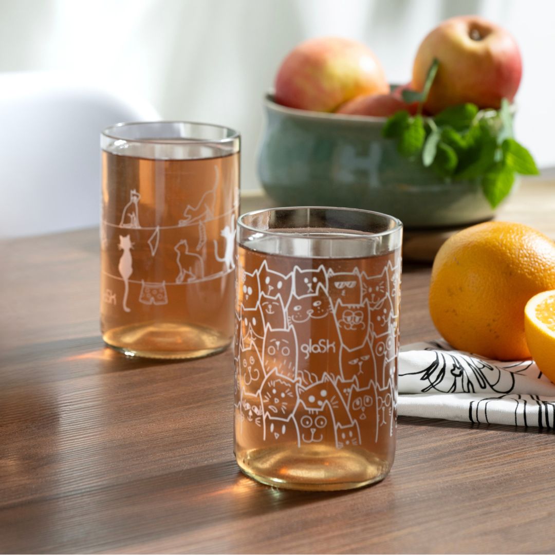 The cats - Set of 2 glasses