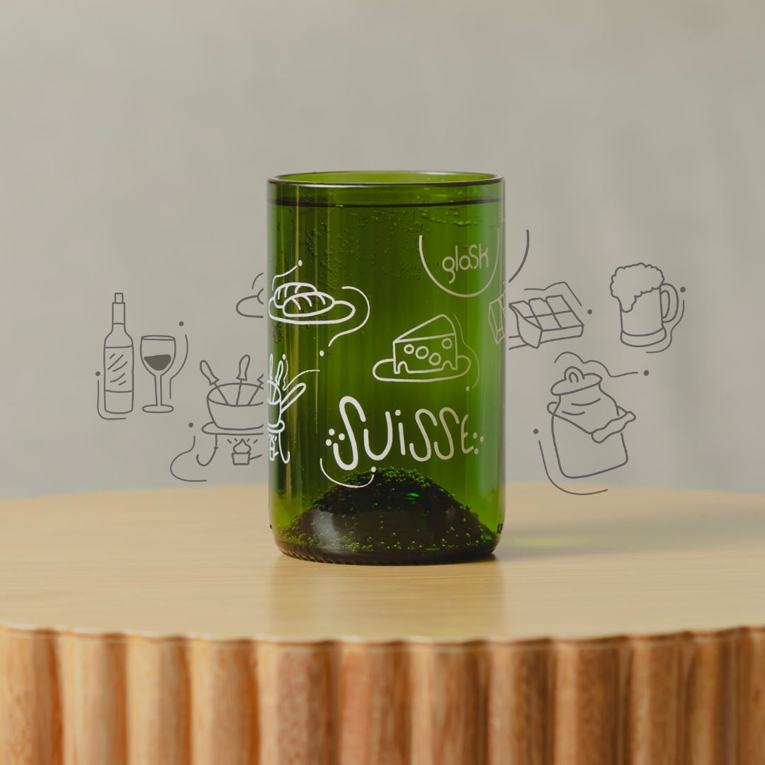 Grüne Schweiz - Set mit 4 grünen Gläsern