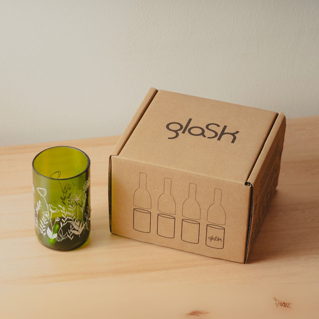 Printemps - Set de 4 verres recyclés