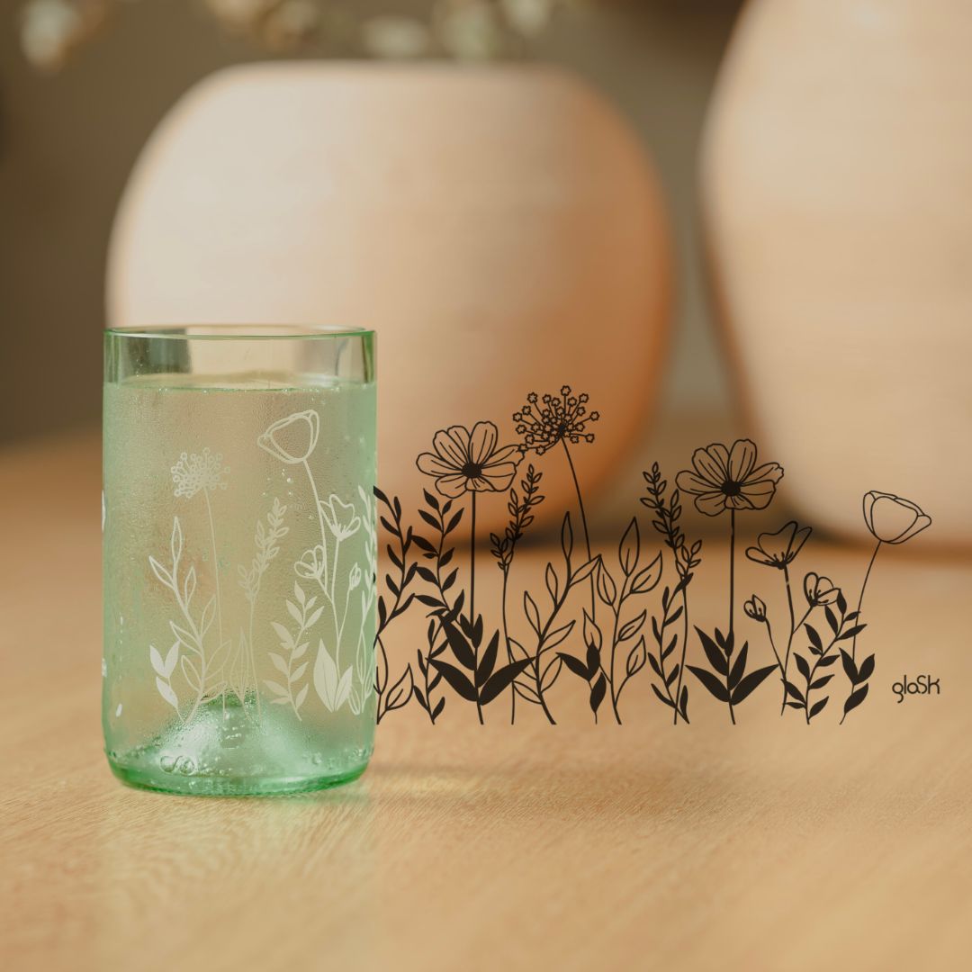 Printemps - Set de 4 verres recyclés