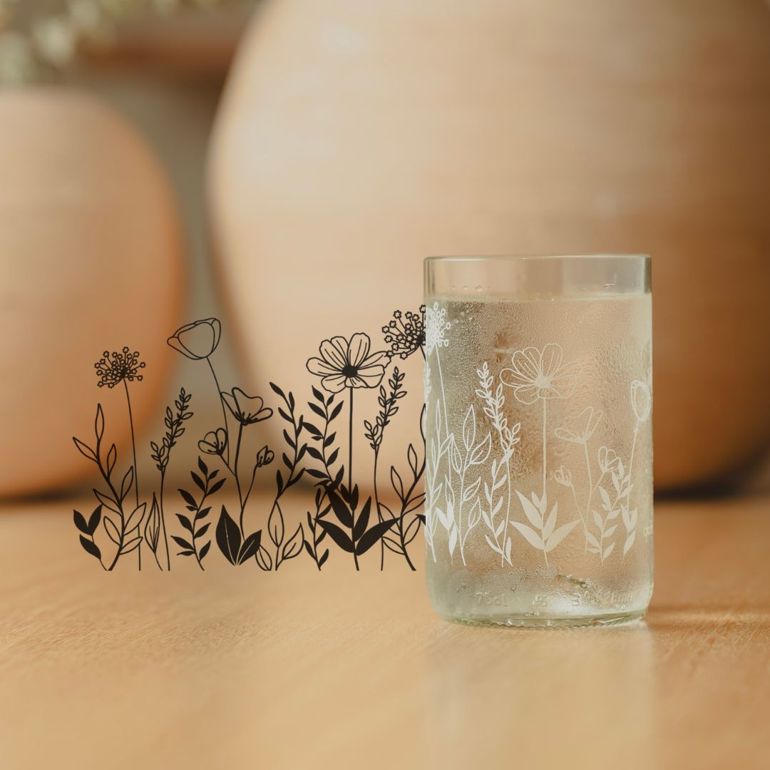 Printemps - Set de 4 verres recyclés