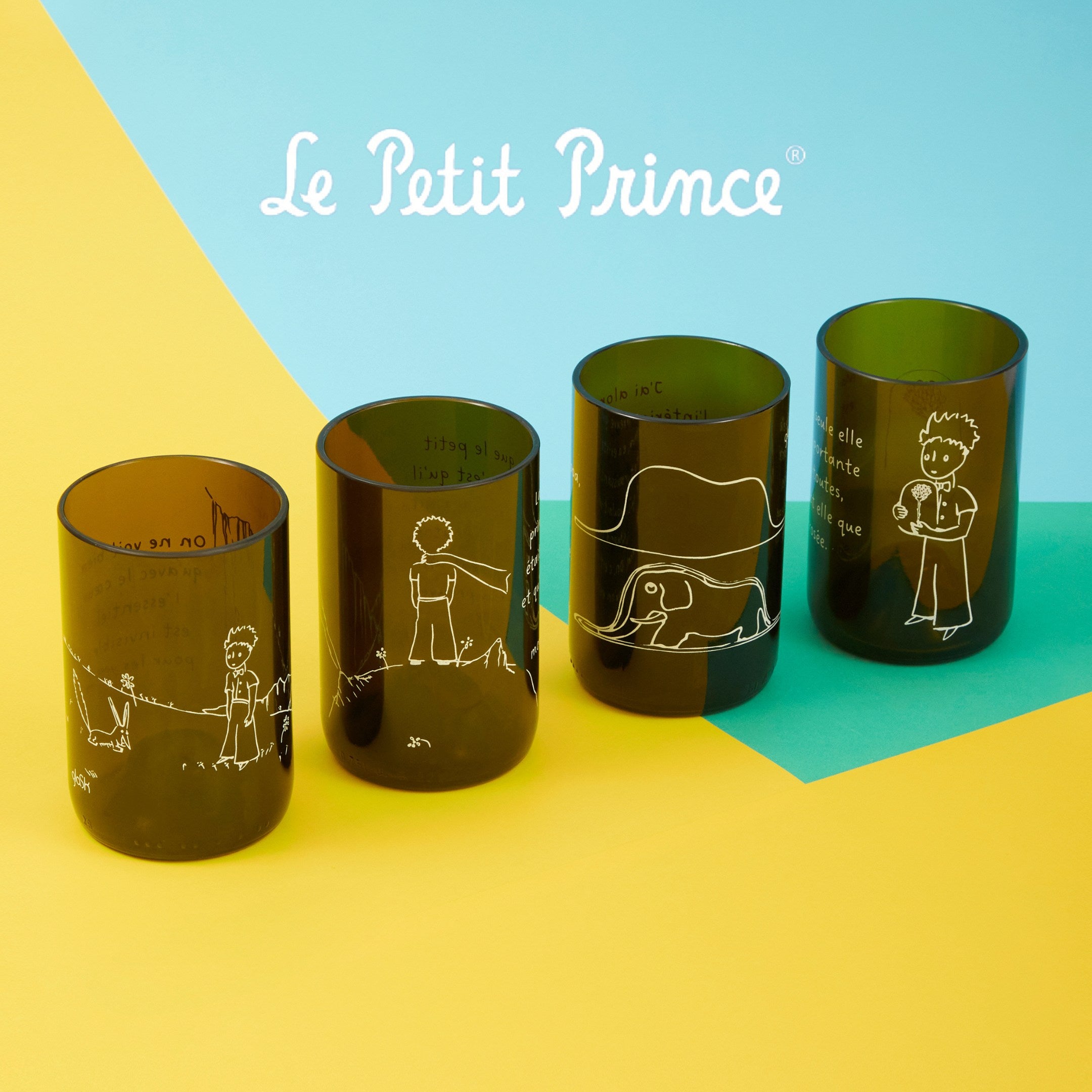 Le Petit Prince - Set de 4 verres verts