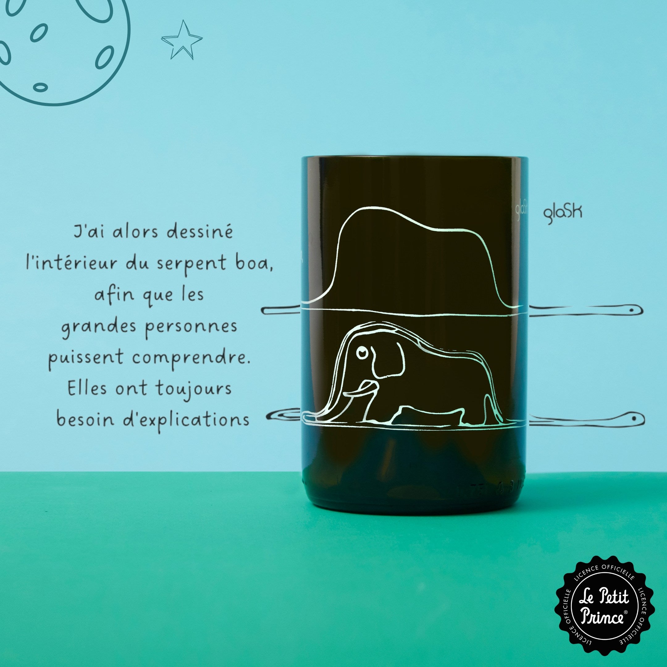 Le Petit Prince - Set de 4 verres verts