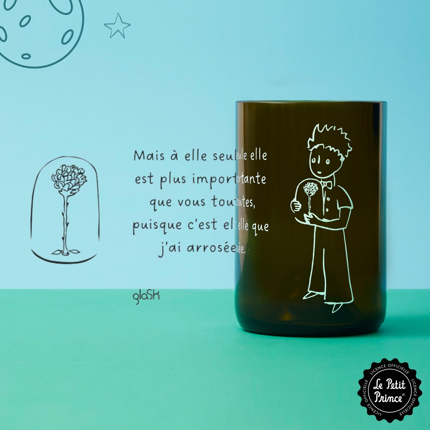 Le Petit Prince - Set de 4 verres verts