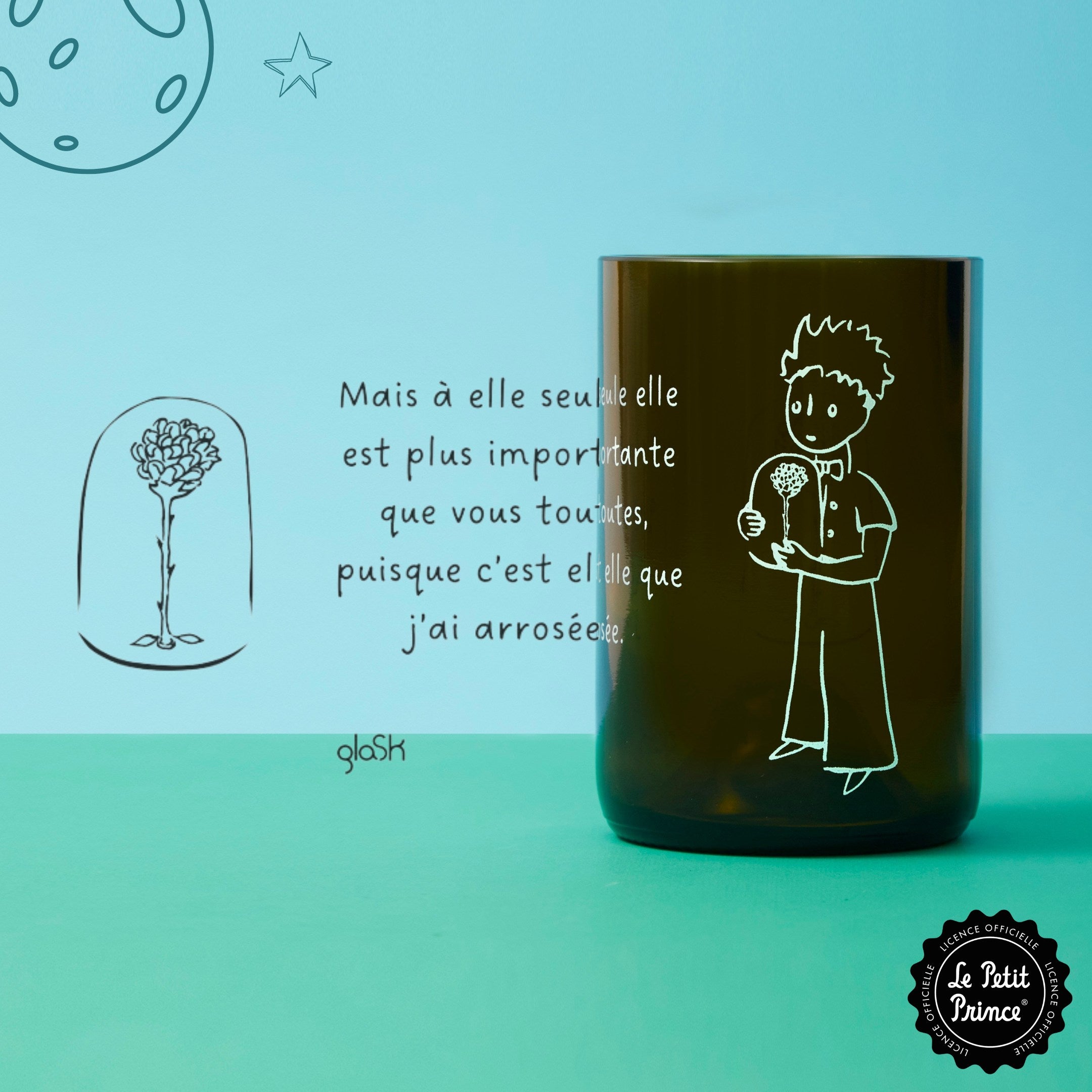 Le Petit Prince - Set de 4 verres verts