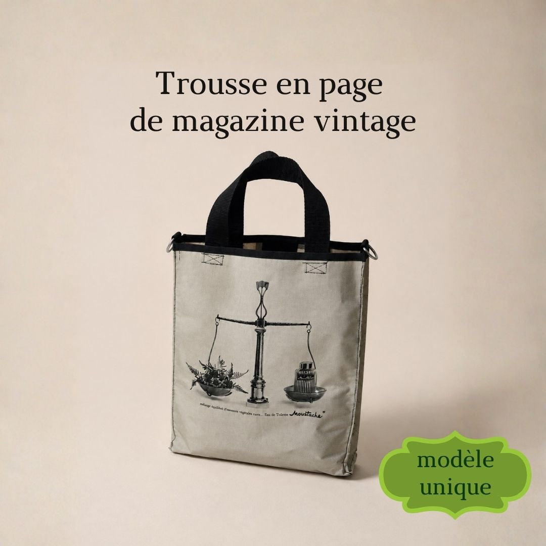 Moustache Vintage Magazine Page Tote Bag