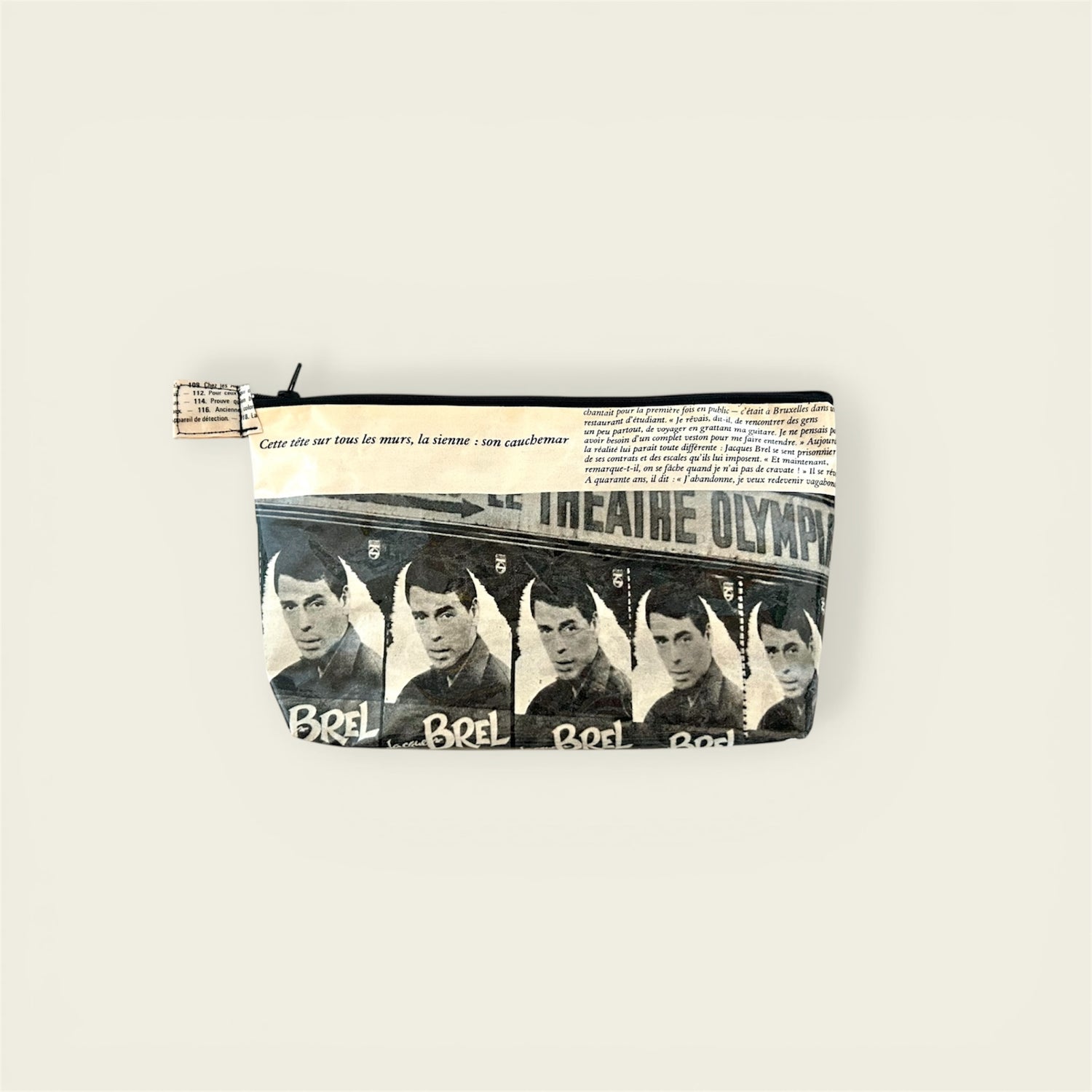 Medium Vintage Magazine Page Pouch – Jacques Brel
