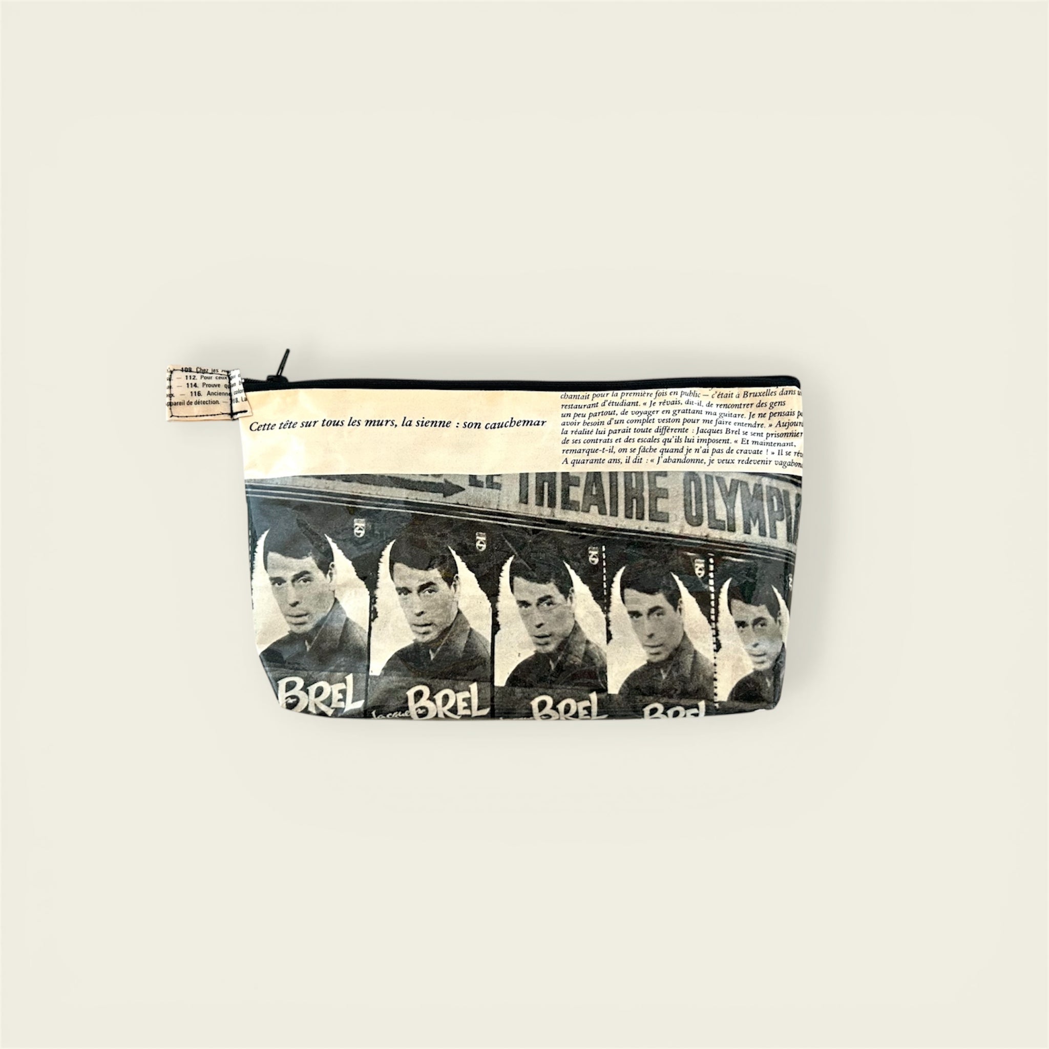 Medium Vintage Magazine Page Pouch – Jacques Brel