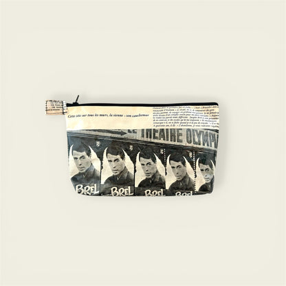 Medium Vintage Magazine Page Pouch – Jacques Brel