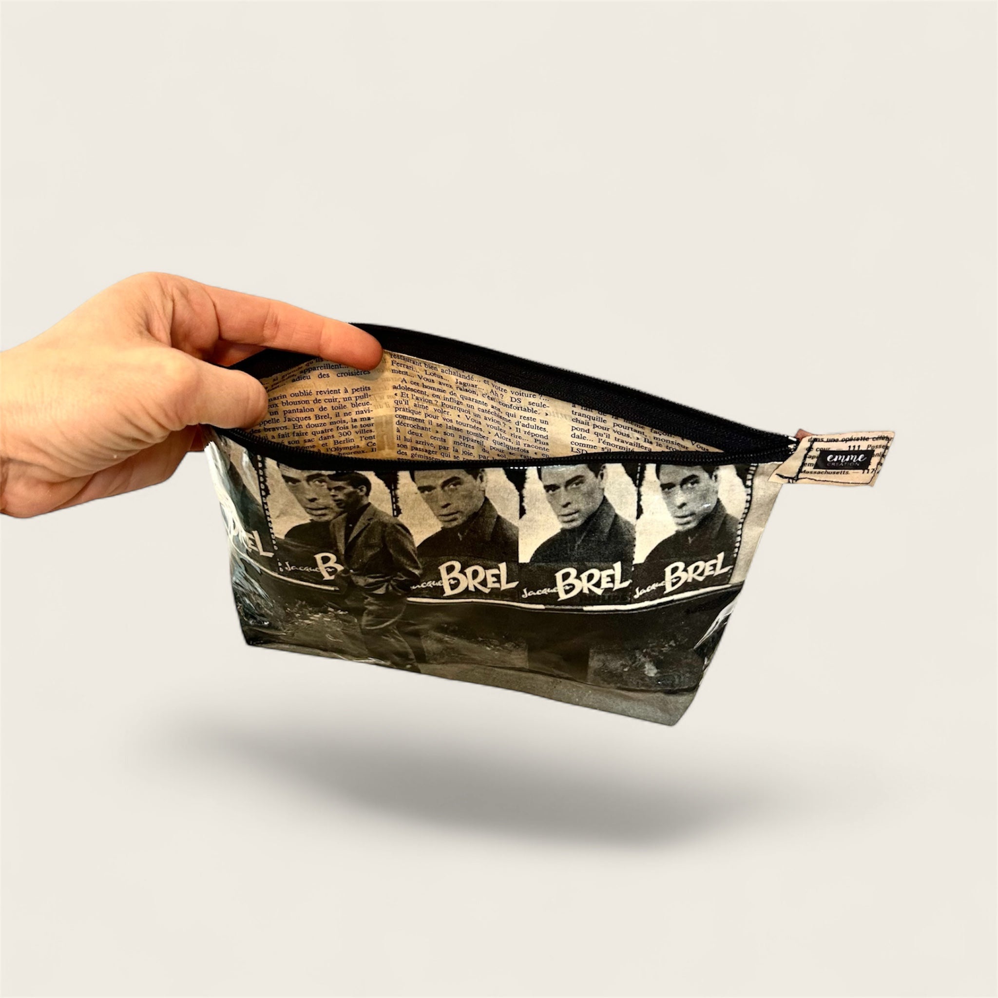 Medium Vintage Magazine Page Pouch – Jacques Brel