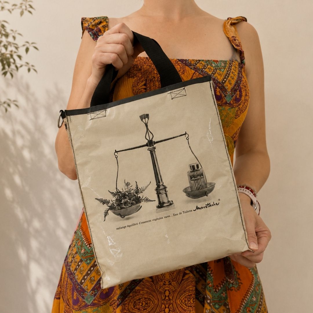Moustache Vintage Magazine Page Tote Bag