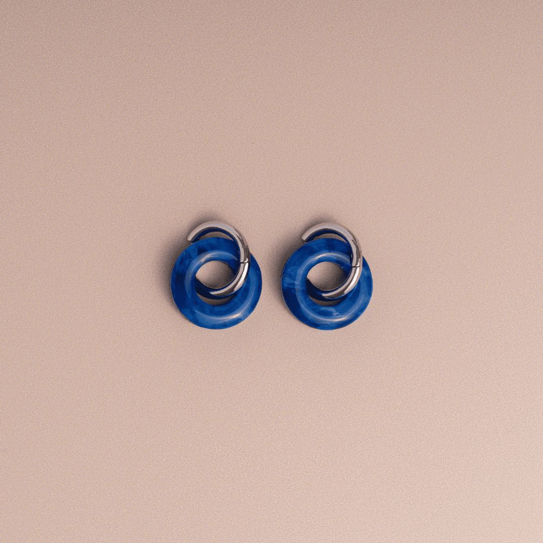 Creolen aus recyceltem Kunststoff – blau