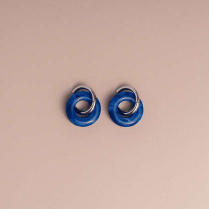 Creolen aus recyceltem Kunststoff – blau