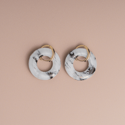Hoop earrings made from recycled plastic – grey