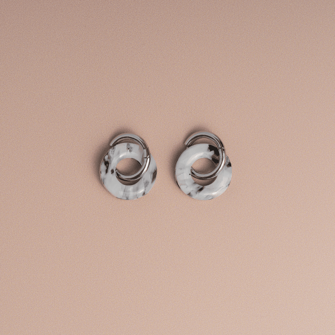 Hoop earrings made from recycled plastic – grey