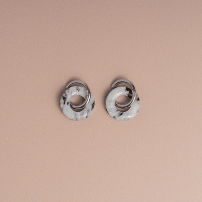 Hoop earrings made from recycled plastic – grey