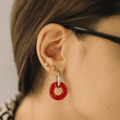 Creolen aus recyceltem Kunststoff – rot