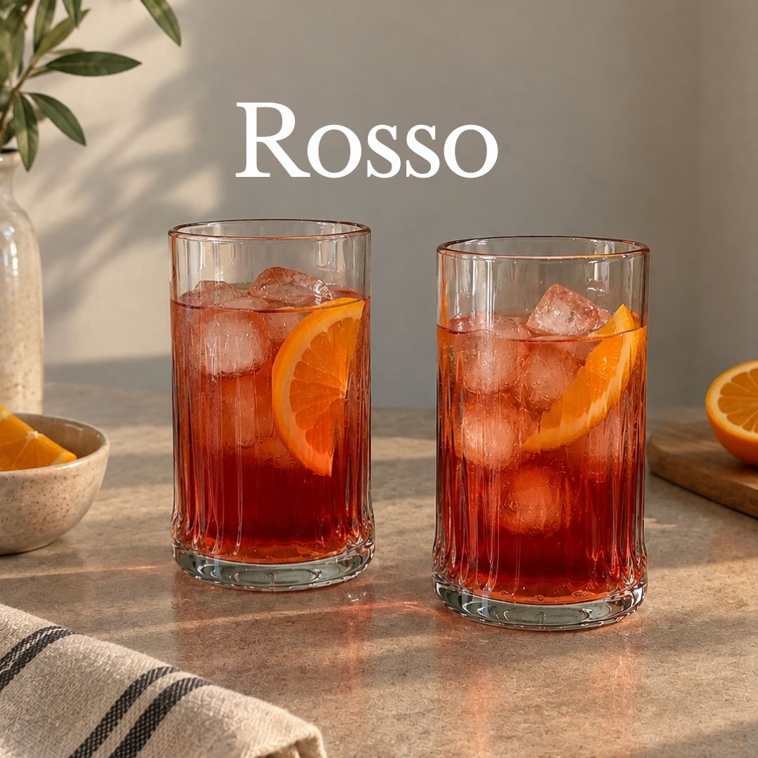 Rosso - Set of 2 recycled glasses