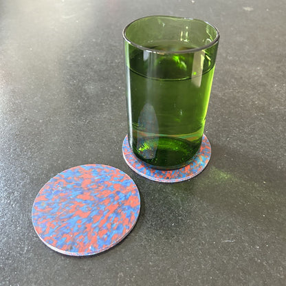 Sous-verres en plastique recyclé – Set de 2 — Bleu &amp; violet