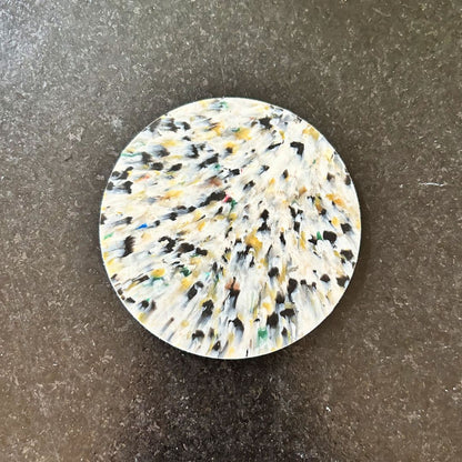 Recycled plastic coasters – Set of 2 — White, black &amp; gold