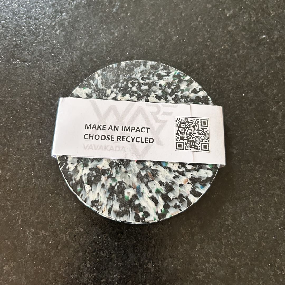 Sous-verres en plastique recyclé – Set de 2 - Noir &amp; blanc