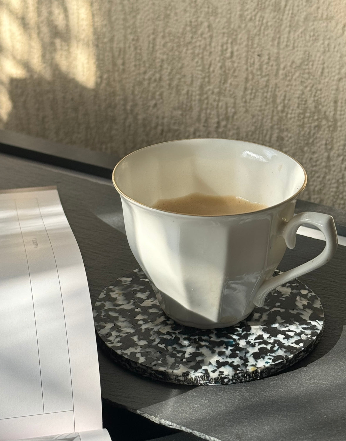 Sous-verres en plastique recyclé – Set de 2 - Noir &amp; blanc