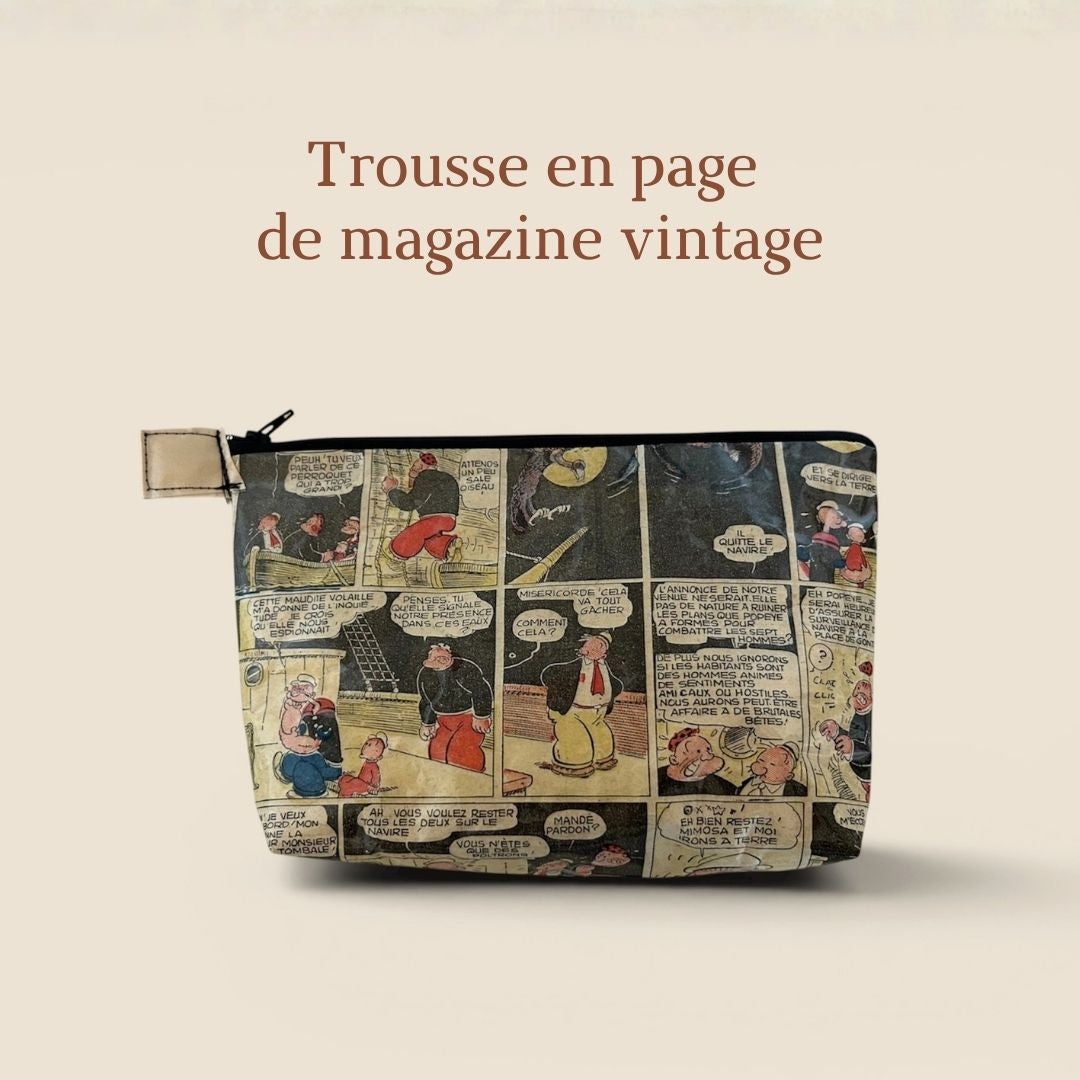 Kosmetiktasche aus Vintage-Magazinseite – Popeye