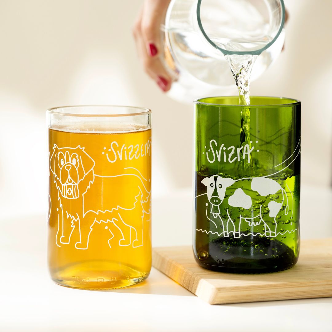Switzerland - Set of 4 transparent glasses