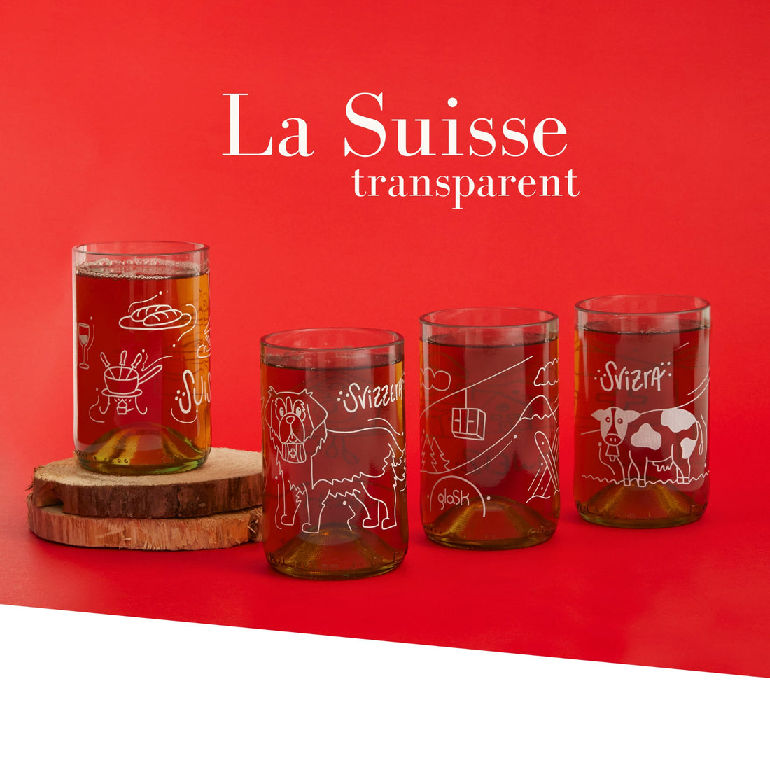 La Suisse transparent - Set de 4 verres