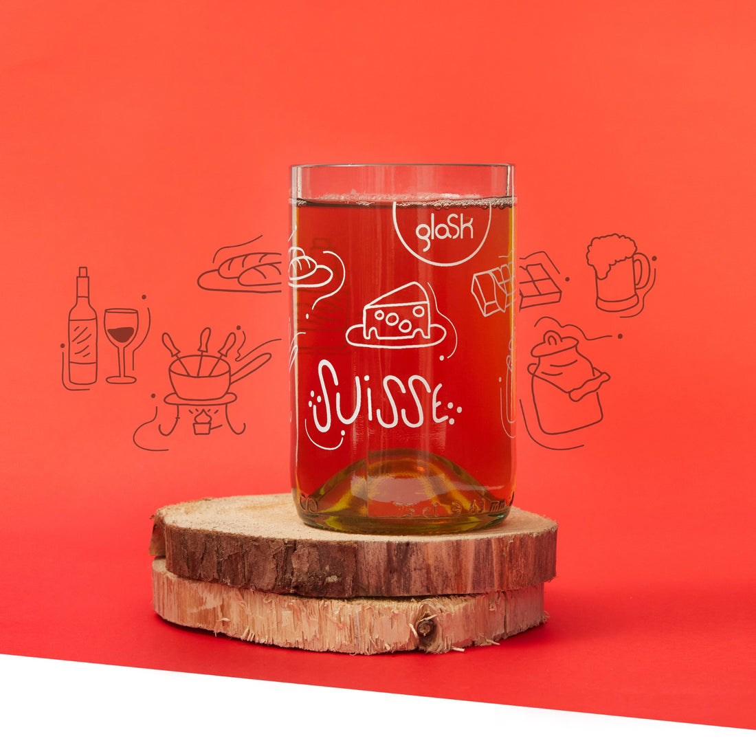 La Suisse - Set de 4 verres transparents