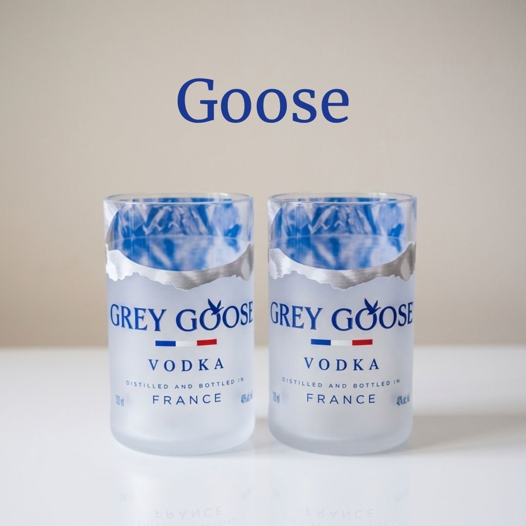 Goose - Set of 2 recycled Glasses