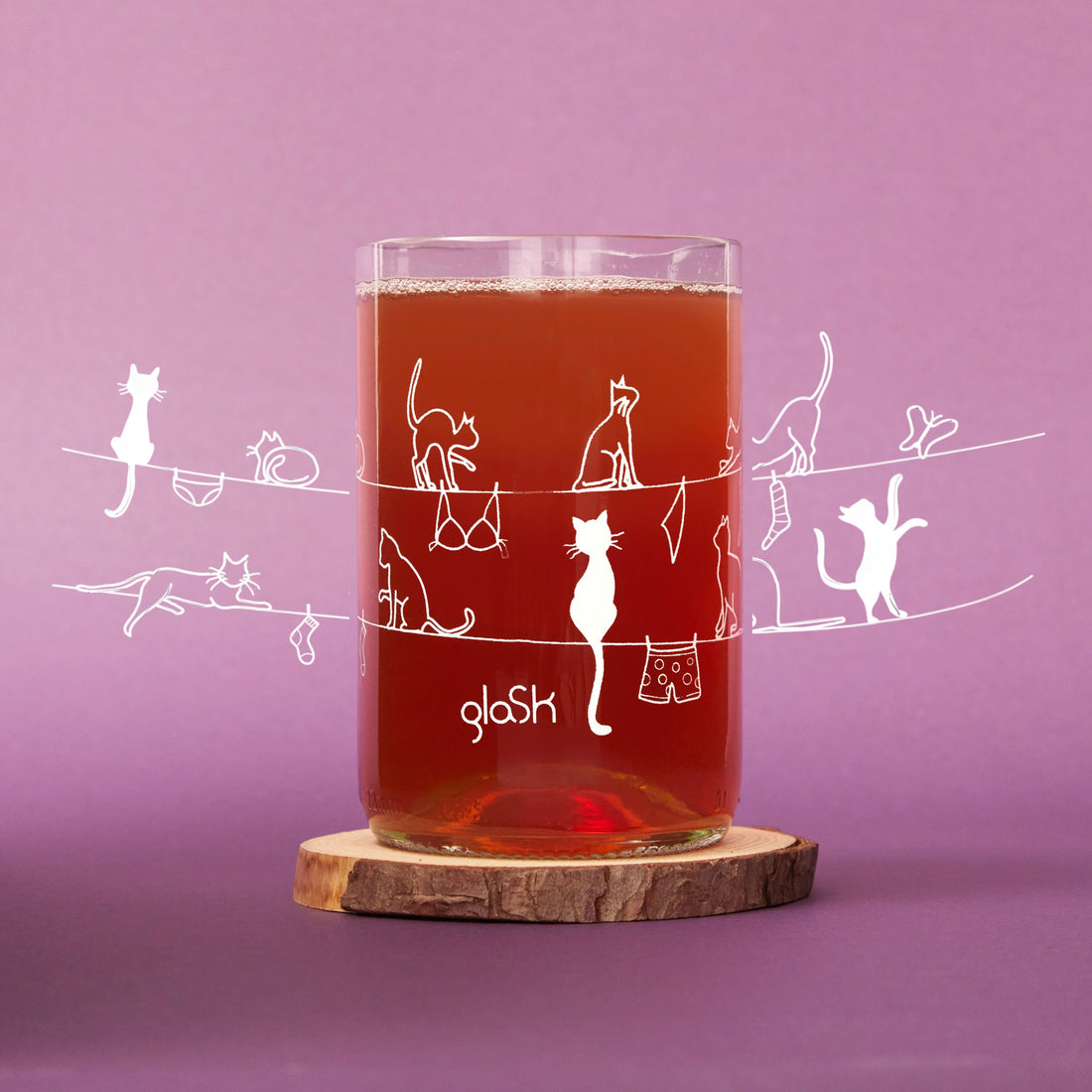 The cats - Set of 2 glasses