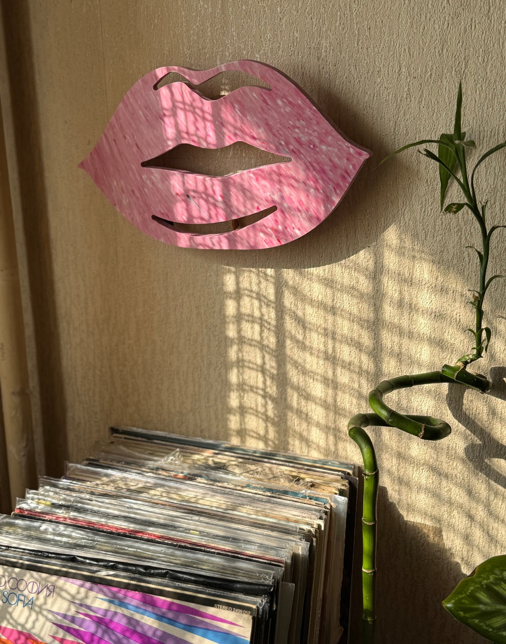 Recycled Plastic Lips Wall Lamp
