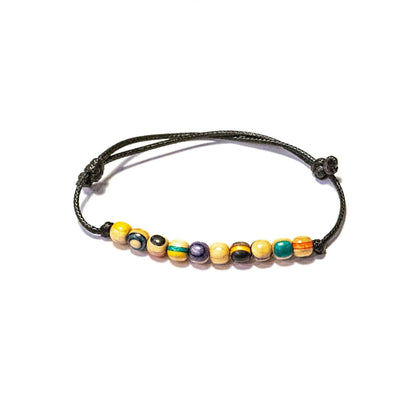 Minimal-Armband aus recyceltem Skateboard – Holzperlen-Armband