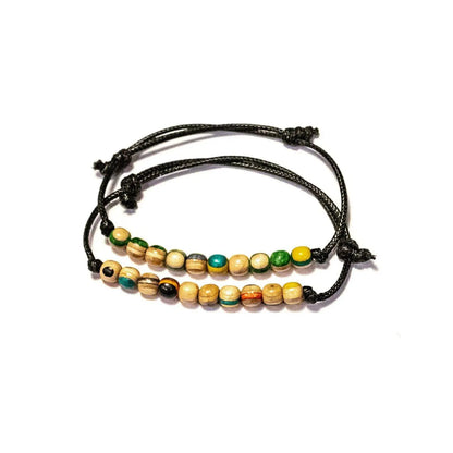 Minimal-Armband aus recyceltem Skateboard – Holzperlen-Armband