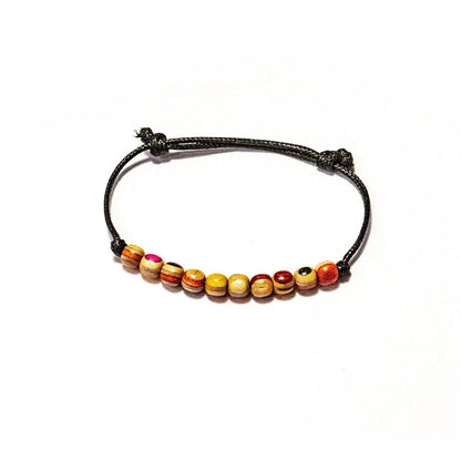 Minimal-Armband aus recyceltem Skateboard – Holzperlen-Armband
