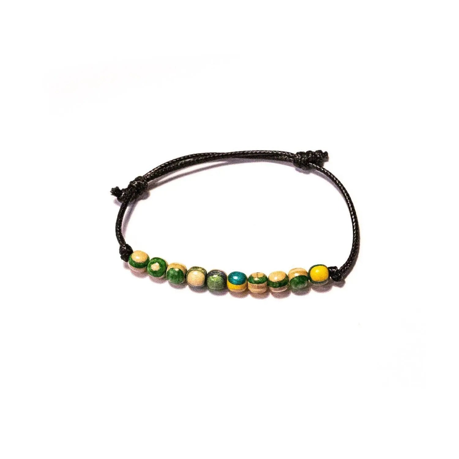 Minimal-Armband aus recyceltem Skateboard – Holzperlen-Armband