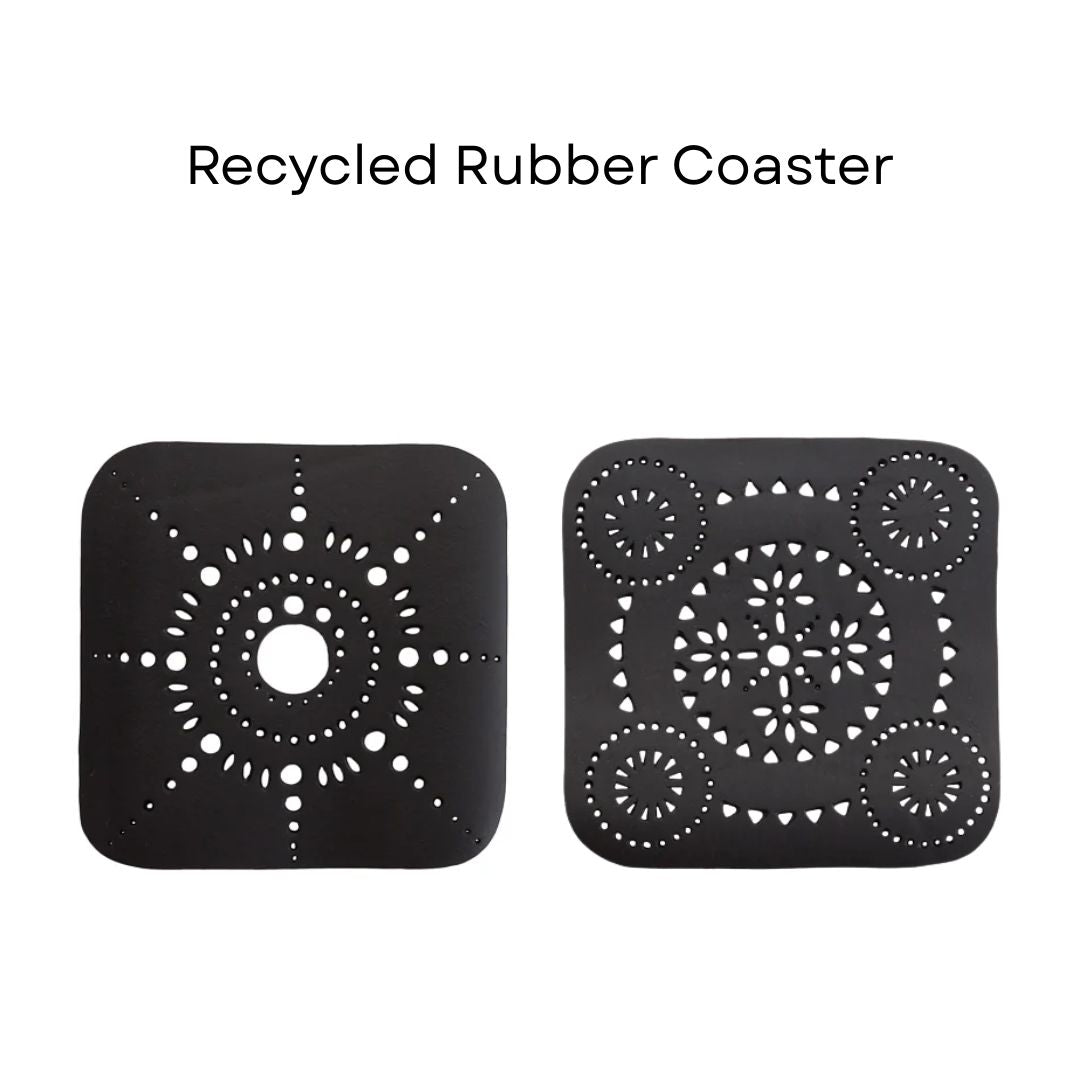 Sous-verres carrés en caoutchouc recyclé – Set de 2
