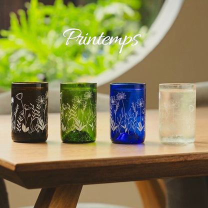 Printemps - Set de 4 verres recyclés