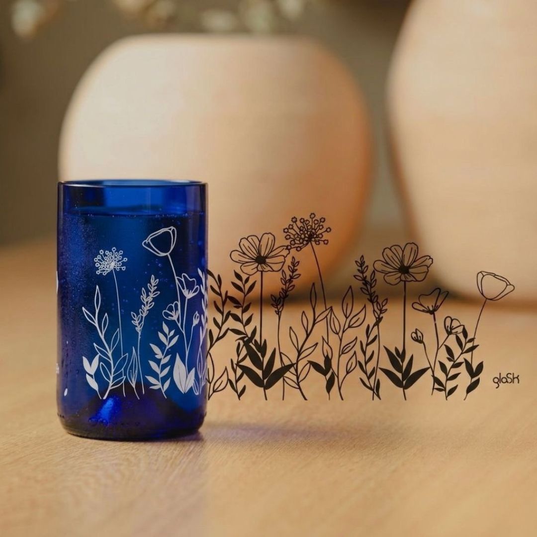 Printemps - Set de 4 verres recyclés