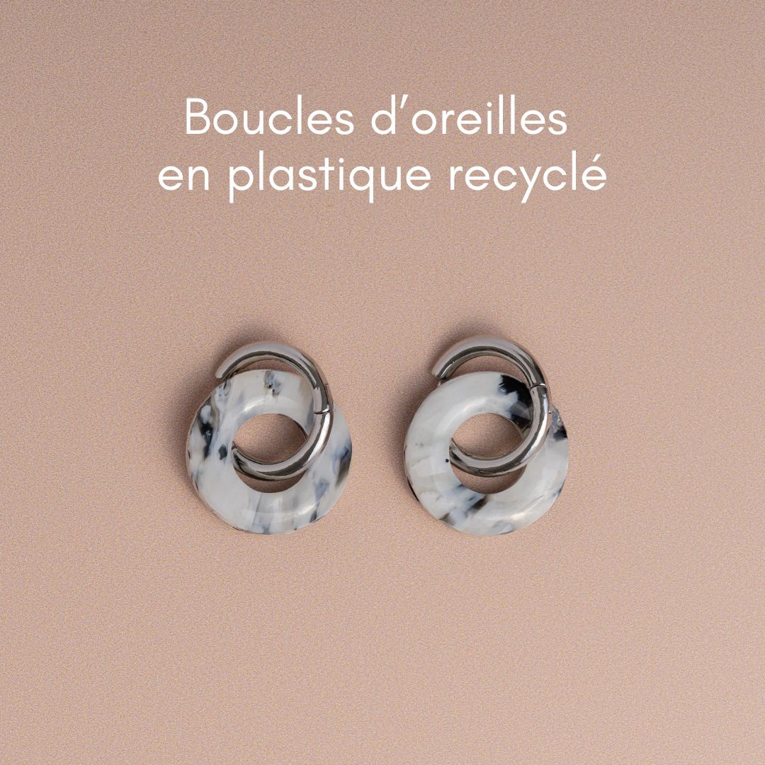Creolen aus recyceltem Kunststoff – grau