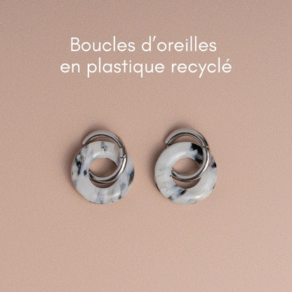 Creolen aus recyceltem Kunststoff – grau