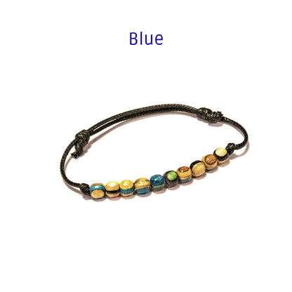 Minimal-Armband aus recyceltem Skateboard – Holzperlen-Armband