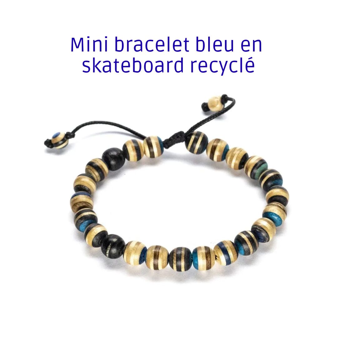 Rotes Armband aus recyceltem Skateboard – Holzperlen-Armband