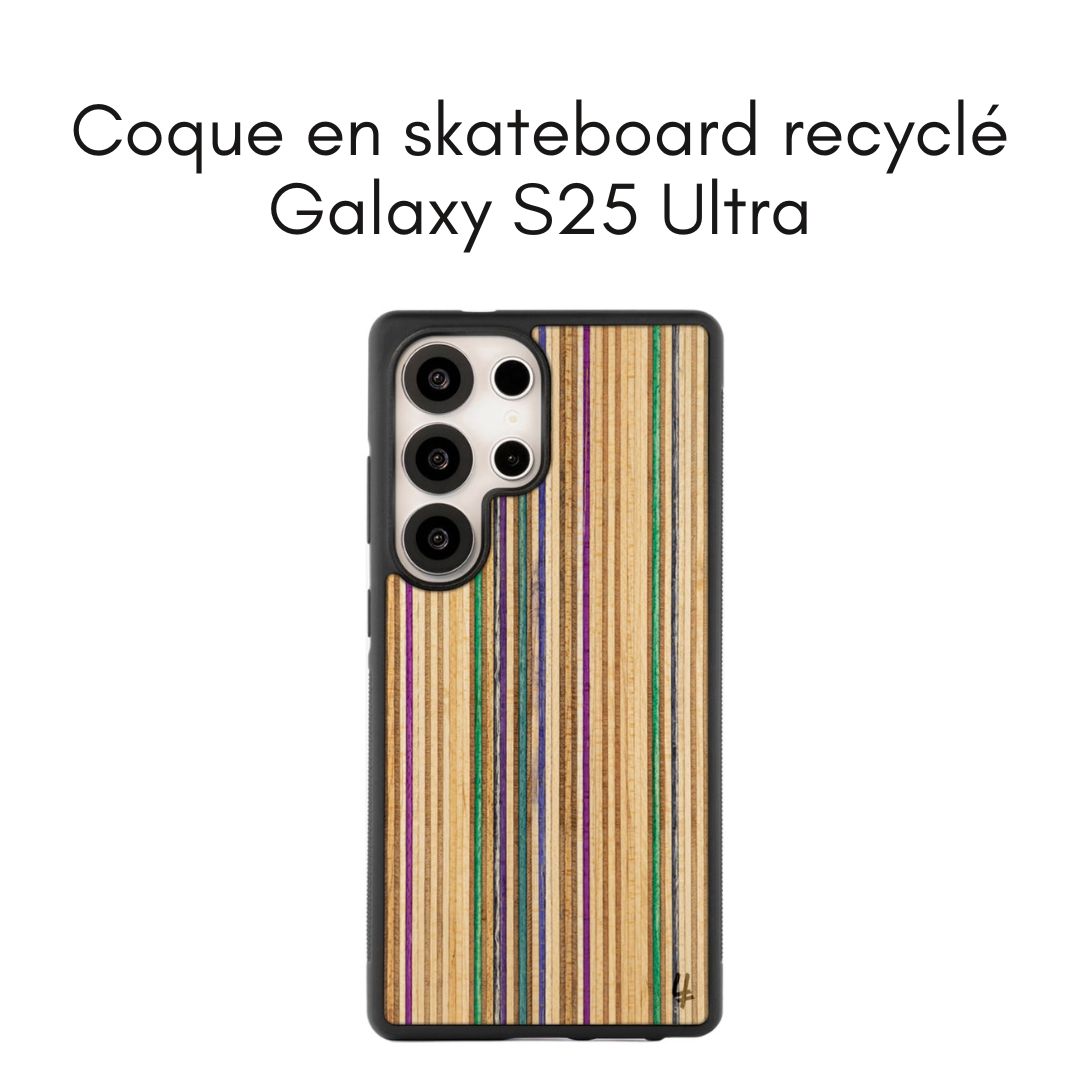 Coque violet-bleu en skateboard recyclé – Galaxy S25 Ultra