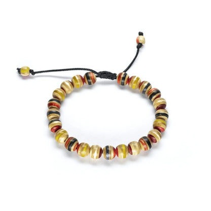 Rotes Armband aus recyceltem Skateboard – Holzperlen-Armband