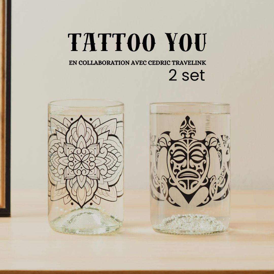 Tattoo you - Set mit 2 recycelten Gläsern