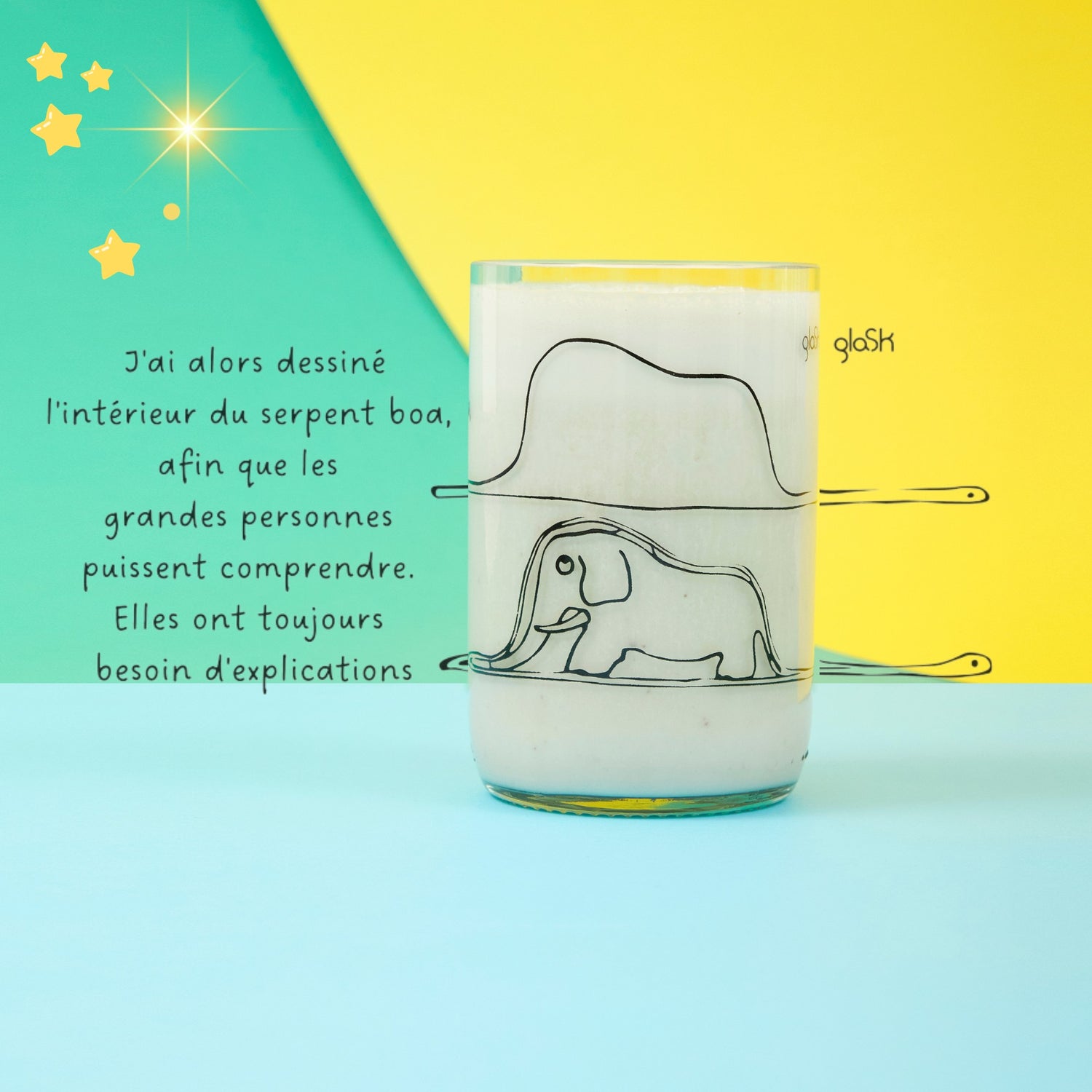 The Little Prince transparent - Set of 4 glasses